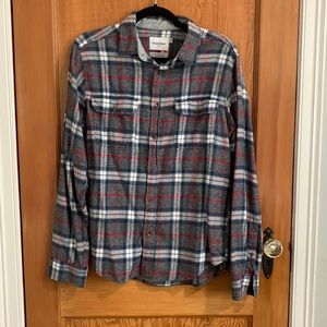 Mens Grey Flannel Shirt Medium